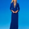 Stella Celestial Long Navy Dress with Jewel Embellishment